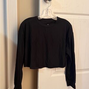 lululemon athletica Black Long Sleeve Crop Top